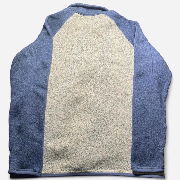 Patagonia Better Sweater Mens Lg Bleached Stone/Dolomite Blue 1/4 Zip - Picture 2 of 7